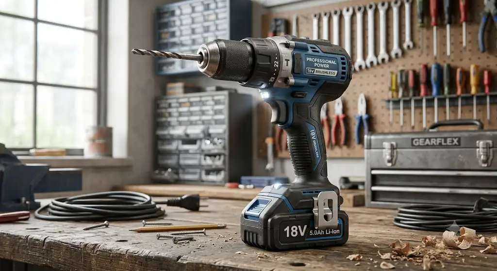 Trapano avvitatore 18V professionale a batteria con motore brushless