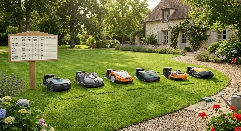 Comparatif visuel des meilleure tondeuse robot pour l'entretien d'une pelouse de jardin