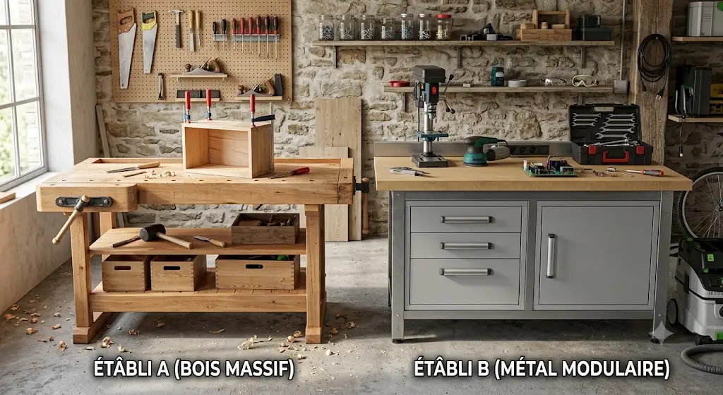 Guide comparatif pour choisir le meilleur établi atelier adapté au bricolage et aux professionnels