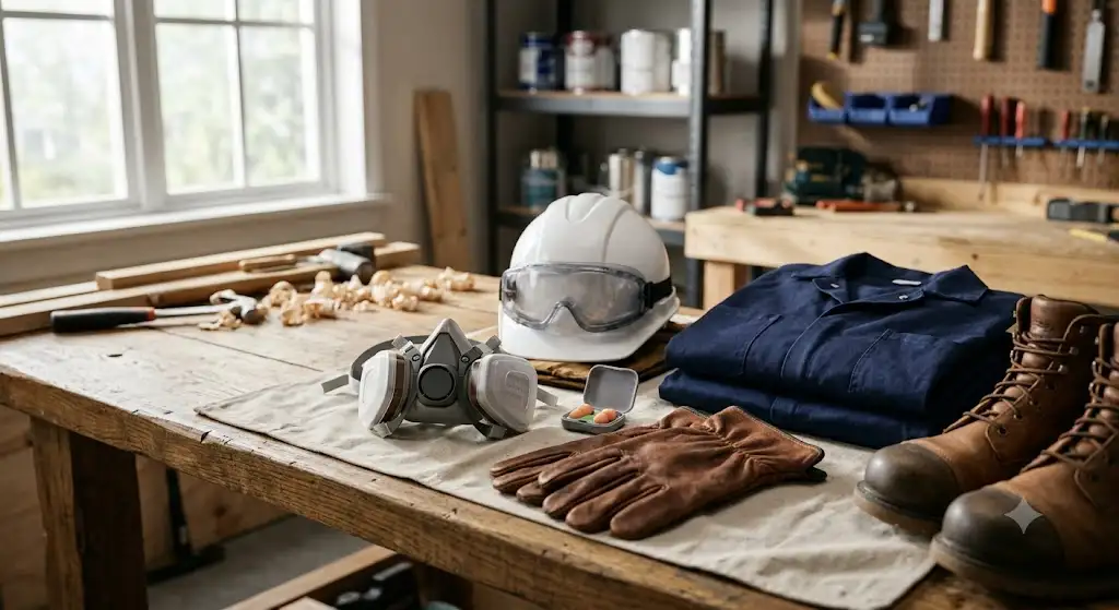 Ensemble des équipements de protection individuelle indispensables pour les travaux de bricolage à la maison (équipement de protection bricolage)