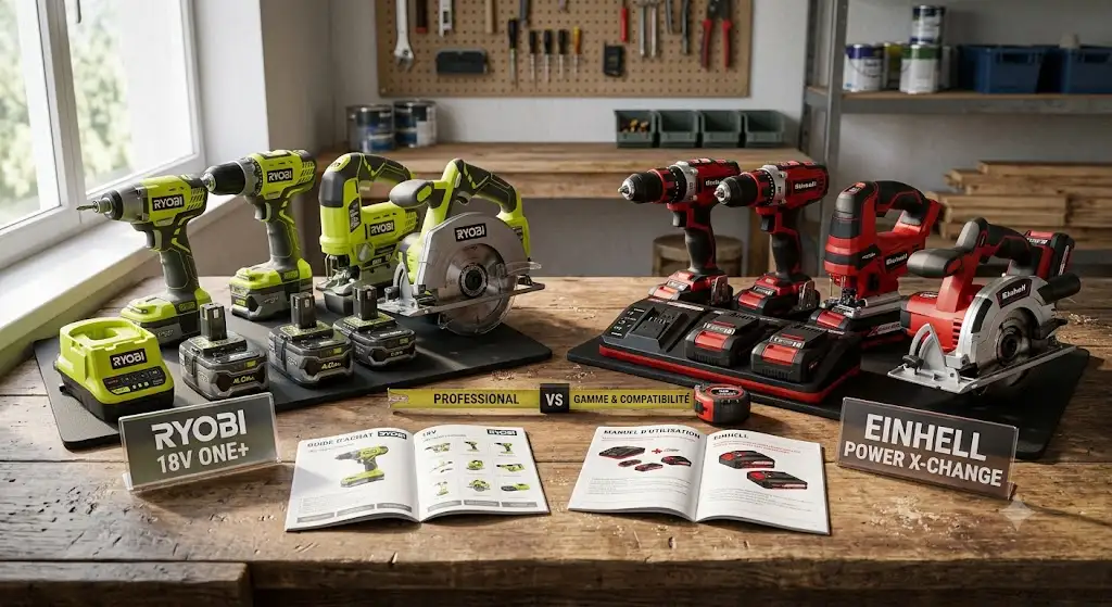 Comparatif entre les outils sans fil Ryobi et Einhell pour choisir la meilleure marque d'outillage (ryobi ou einhell quelle marque)