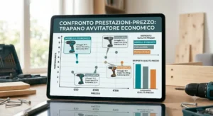  Grafico comparativo con il rapporto qualita prezzo del trapano avvitatore economico 

