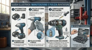 Guida illustrata ai passaggi per la pulizia periodica e la lubrificazione di un avvitatore a impulsi