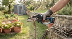 Piccola sega elettrica manuale dal design ergonomico adatta per piccoli lavoretti domestici e di giardinaggio