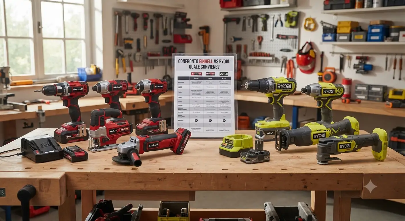 Confronto tra elettroutensili Einhell e Ryobi per capire quale marca conviene di piu per il fai da te.